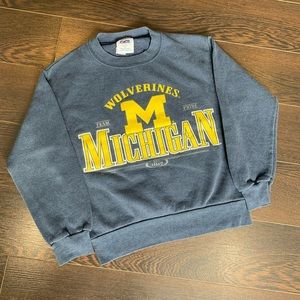 Vintage made in USA Kid’s Wolverine Michigan Sweater in Grey